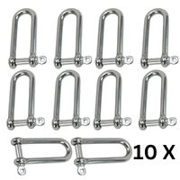 10 x Long D Shackle - 10mm