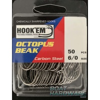Octopus Beak Fishing Hooks – Size 6/0 (50 Pack)