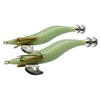 2 x Squid Jig Hosaku 3 grams Lumo White (UV Reactive) with rattle