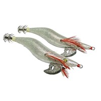 2 x Squid Jig Hosaku 3 grams Silver Lumo (UV Reactive) with rattle